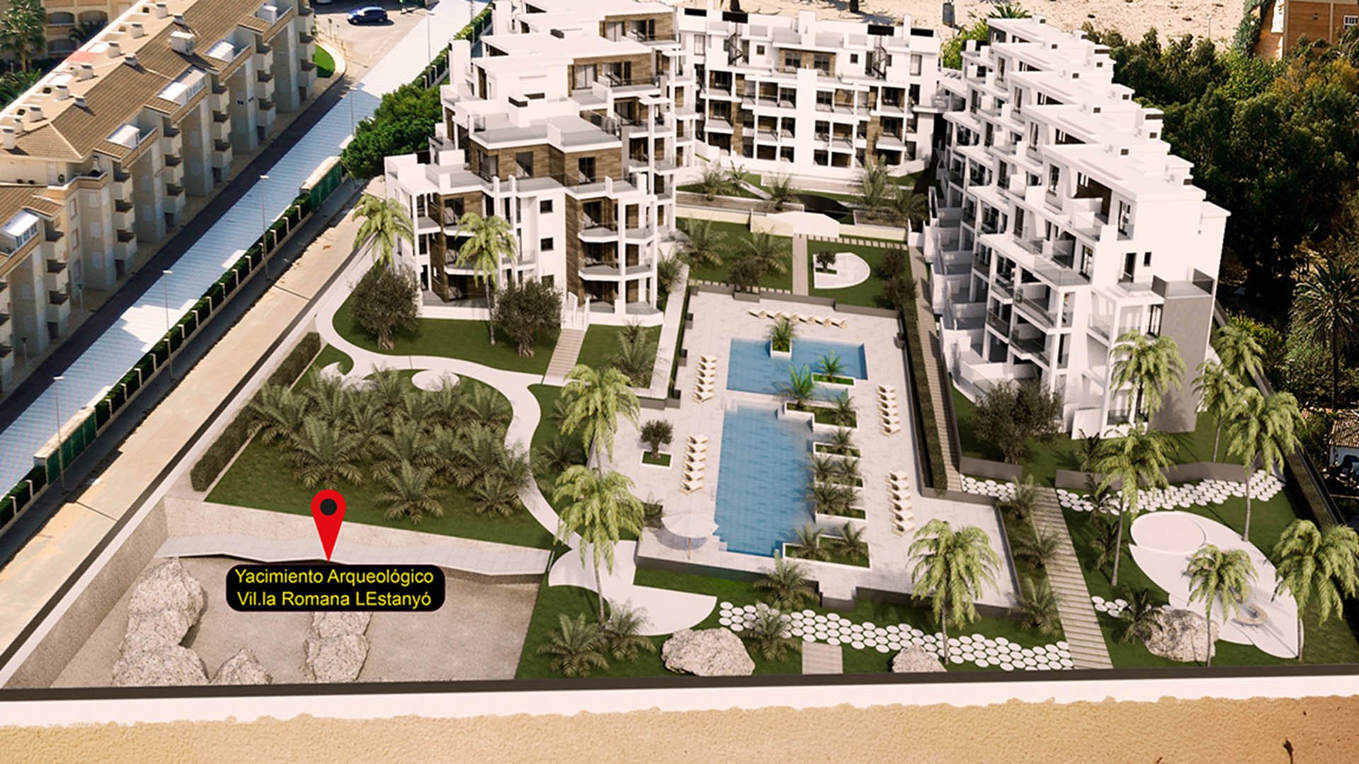 Apartament w L´Estanyo Vil.la Romana, Denia, Alicante, Hiszpania 3 sypialnie, 73 mkw. nr 64810