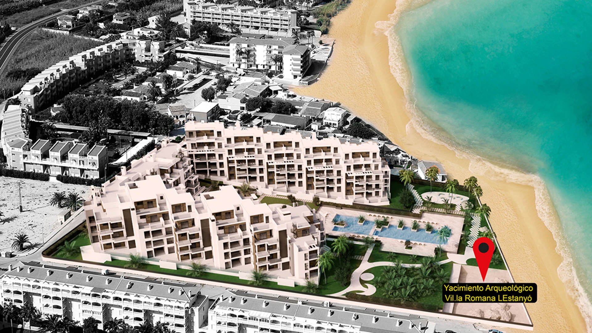Apartament w L´Estanyo Vil.la Romana, Denia, Alicante, Hiszpania 3 sypialnie, 73 mkw. nr 64810