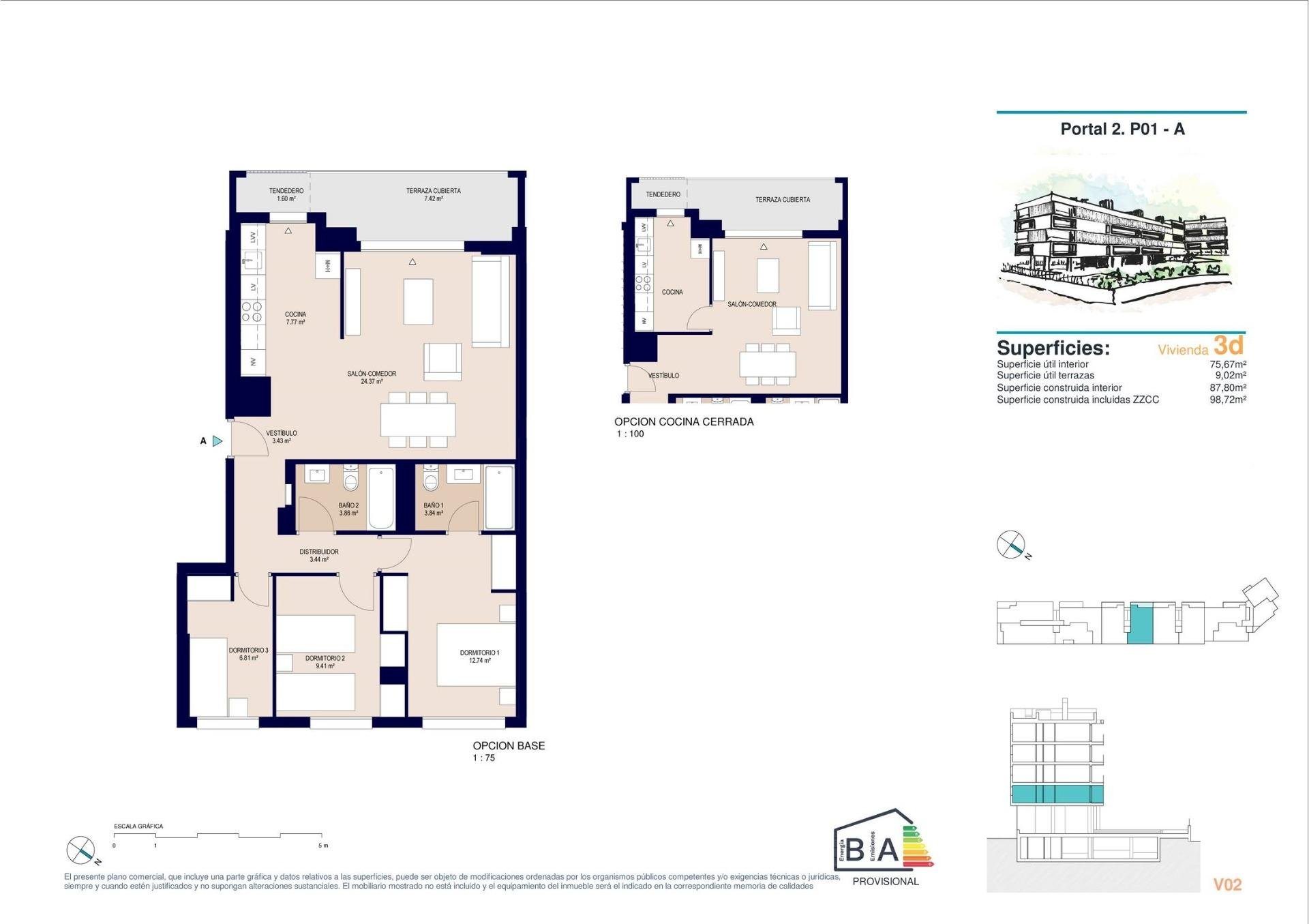 Dzīvoklis Alicante, Spānijā 3 istabas, 98 m2 Nr. 111191
