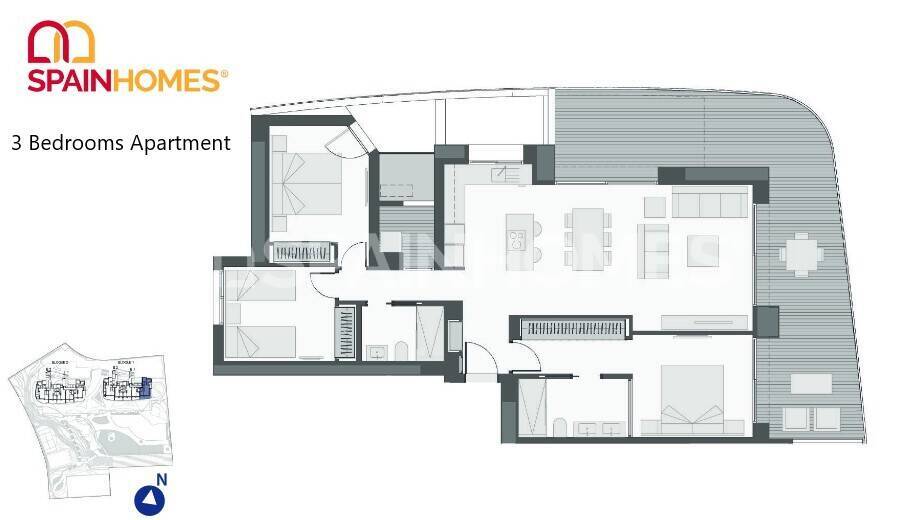 Apartment in Benidorm, Alicante, Spain 2 bedrooms, 87 sq.m. No. 70765