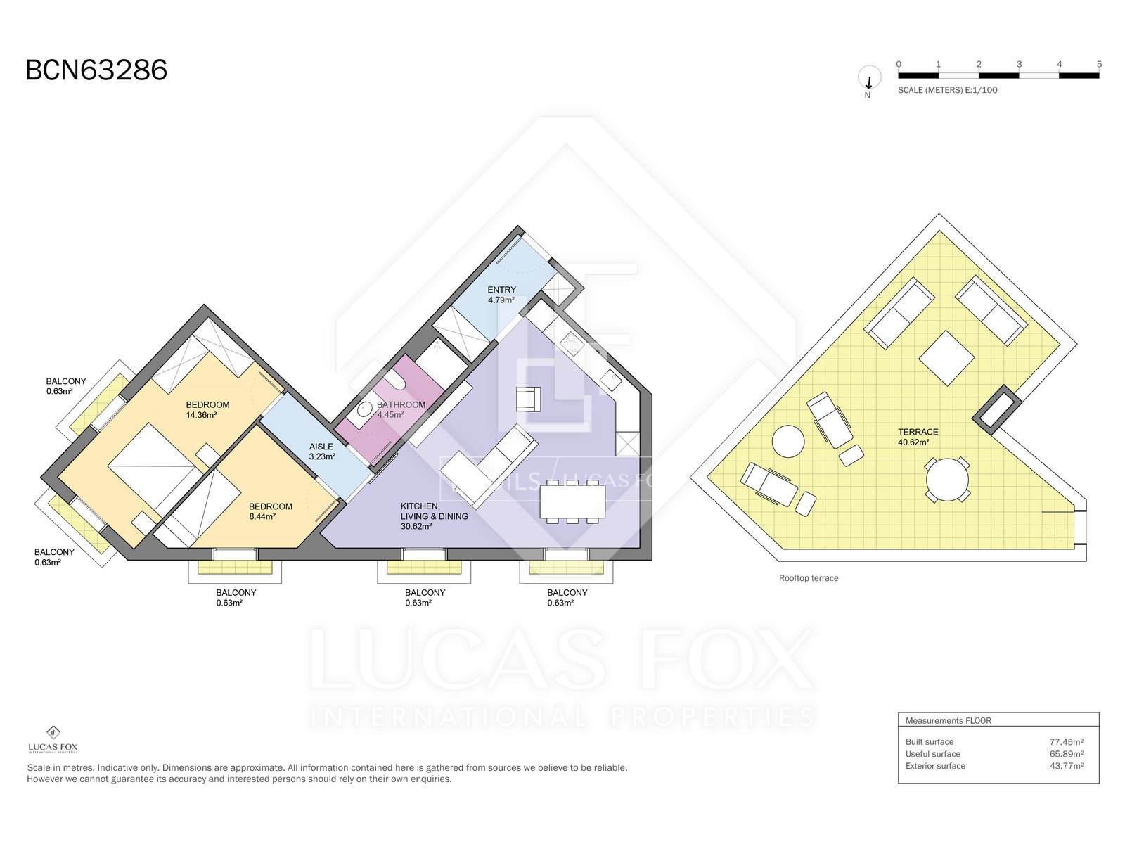Penthouse in Barcelona, Spain 2 bedrooms, 78 sq.m. No. 150454