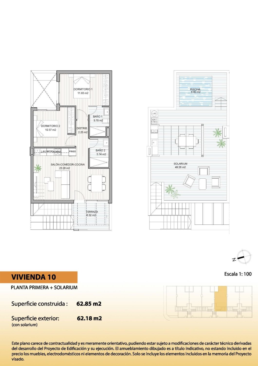 Bungalow en San Pedro del Pinatar, Murcia, España 2 dormitorios, 70 m2 No. 180135
