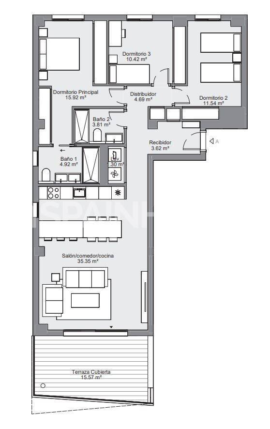 Huoneisto Mijas, Malaga, Espanja 2 makuuhuonetta, 121 m2 No. 146932