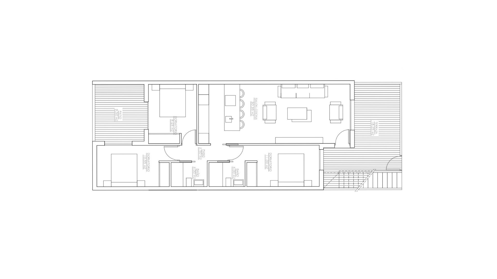 Bungalow en Villas Joblan 2, San Pedro del Pinatar, Murcia, España 3 dormitorios, 97 m2 No. 125799