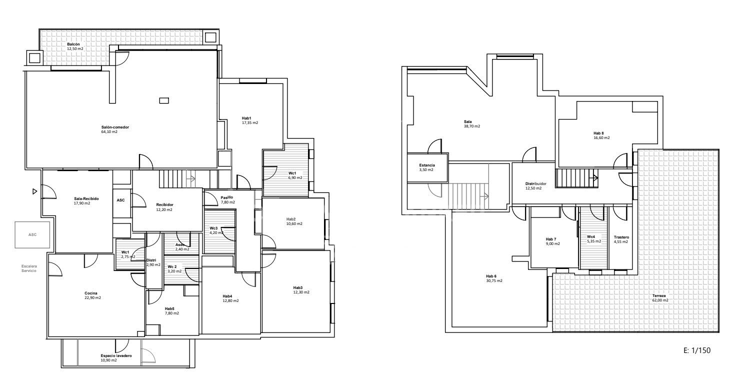 Ático en Barcelona, España 7 dormitorios, 330 m2 No. 159950