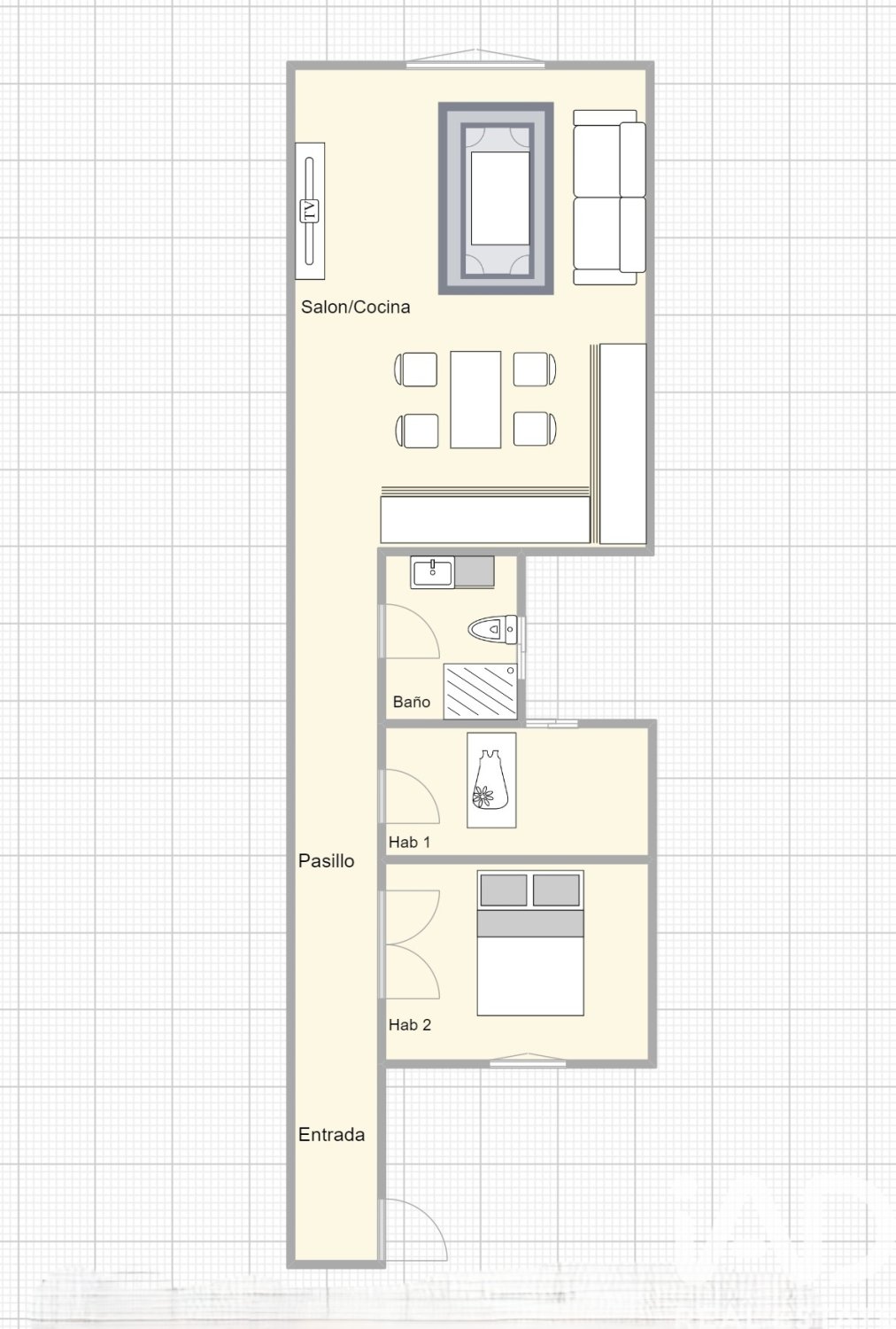Wohnung in Barcelona, Spanien 2 Schlafzimmer, 61 m2 Nr. 172177