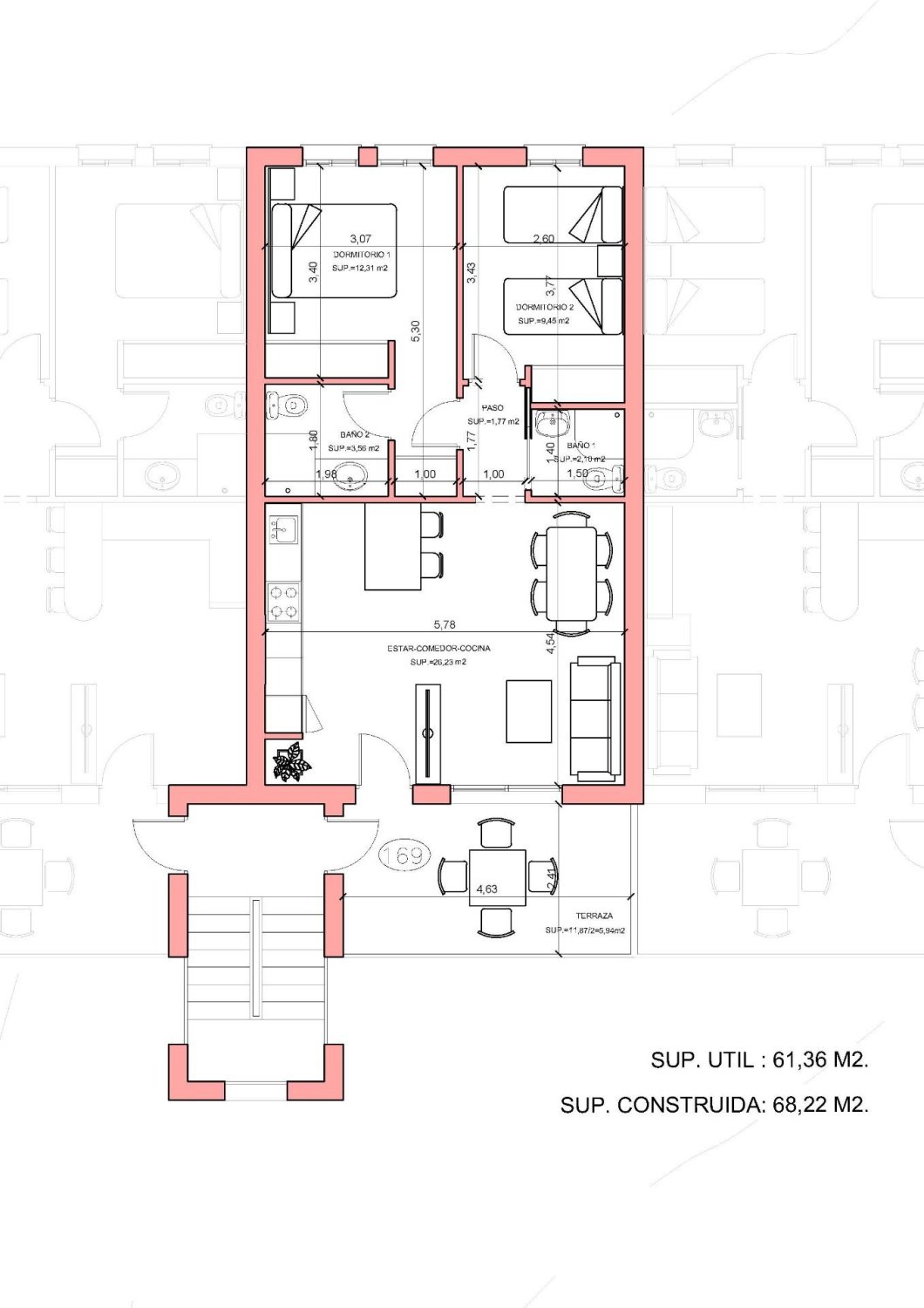 Apartamento en Fuente Alamo, Murcia, España 2 dormitorios, 68 m2 No. 195545