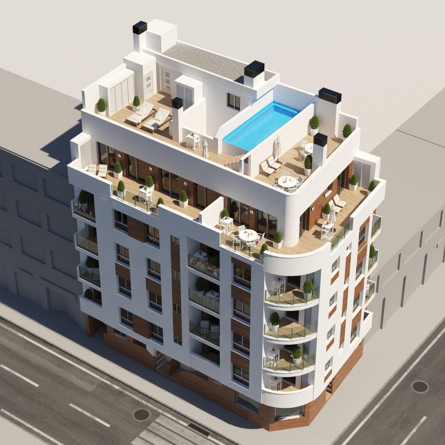 Lägenhet i Torrevieja, Alicante, Spanien 2 sovrum, 77 kvm. Nr. 103534