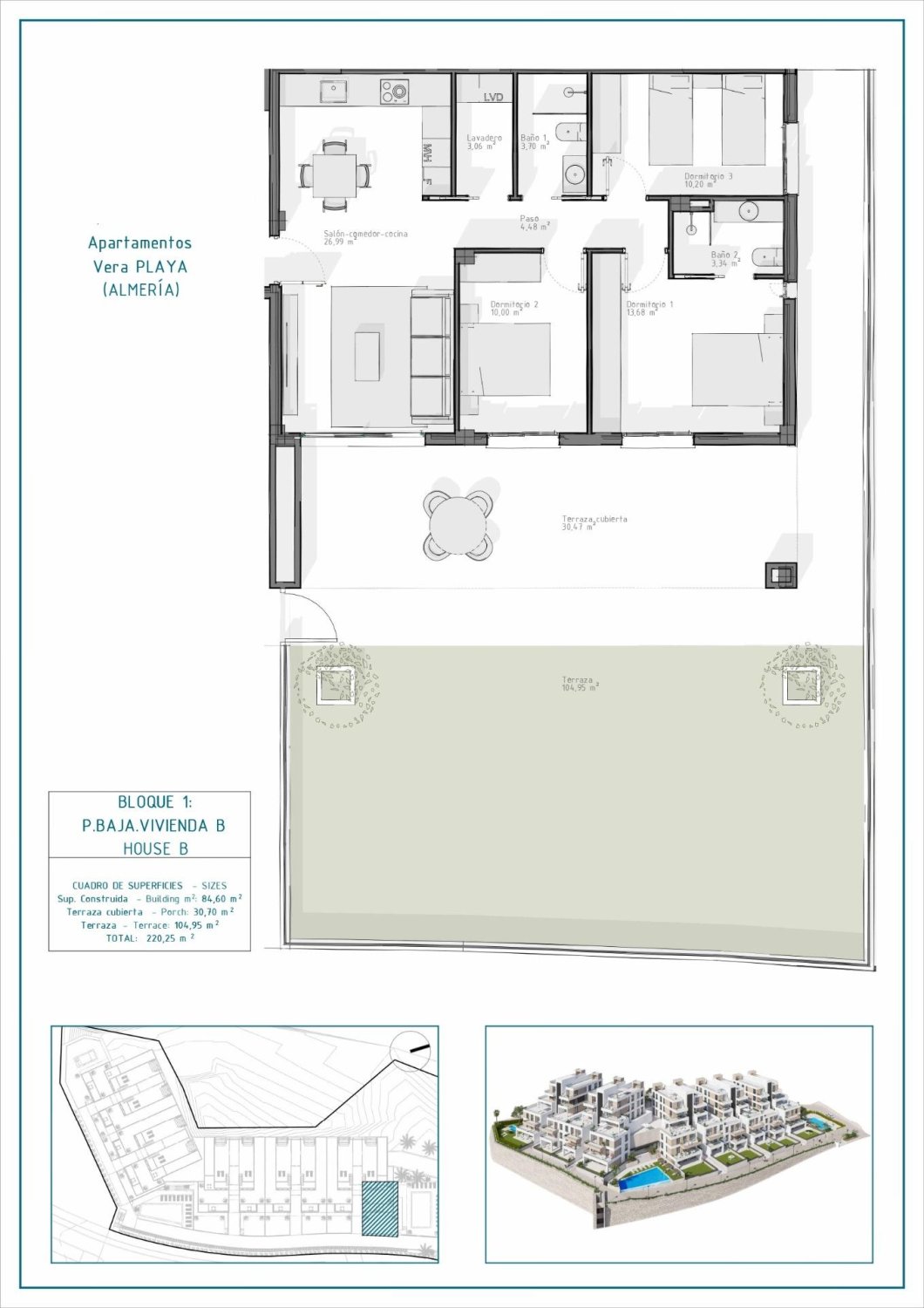 Apartment in Vera, Almeria, Spain 3 bedrooms, 84 sq.m. No. 179763