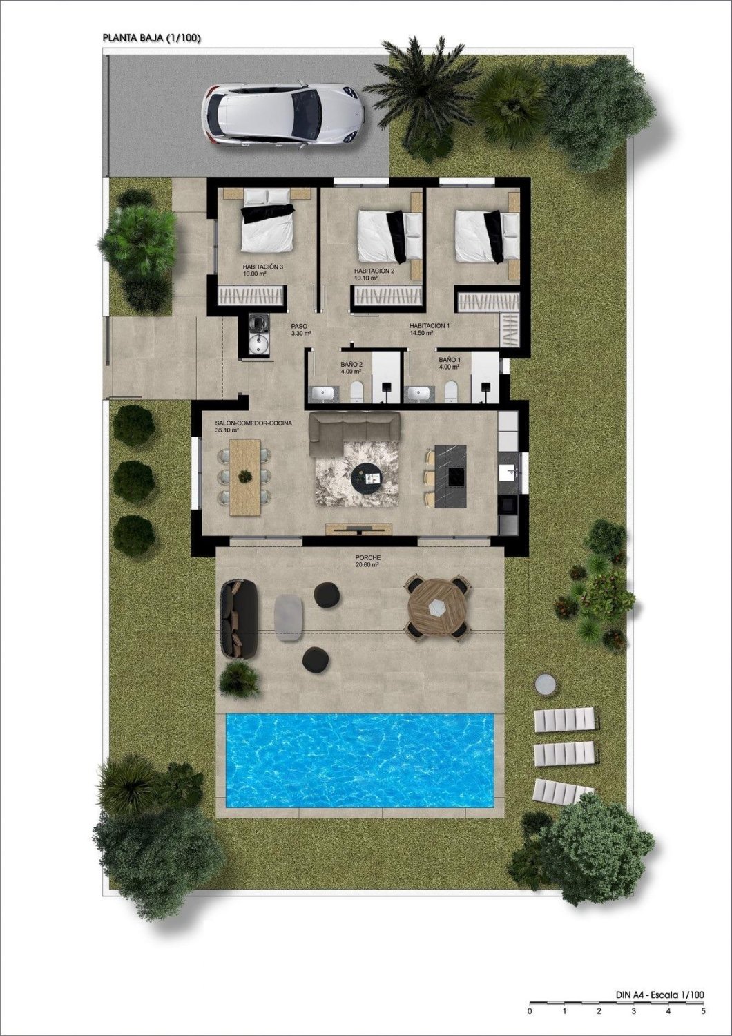 Villa i Hondon De Las Nieves, Alicante, Spanien 3 sovrum, 128 kvm. Nr. 179765