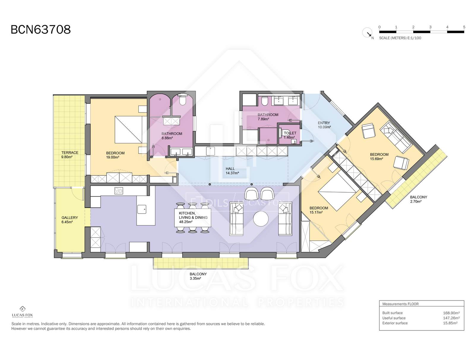 Dzīvoklis Barcelona, Spānijā 3 istabas, 199 m2 Nr. 150603