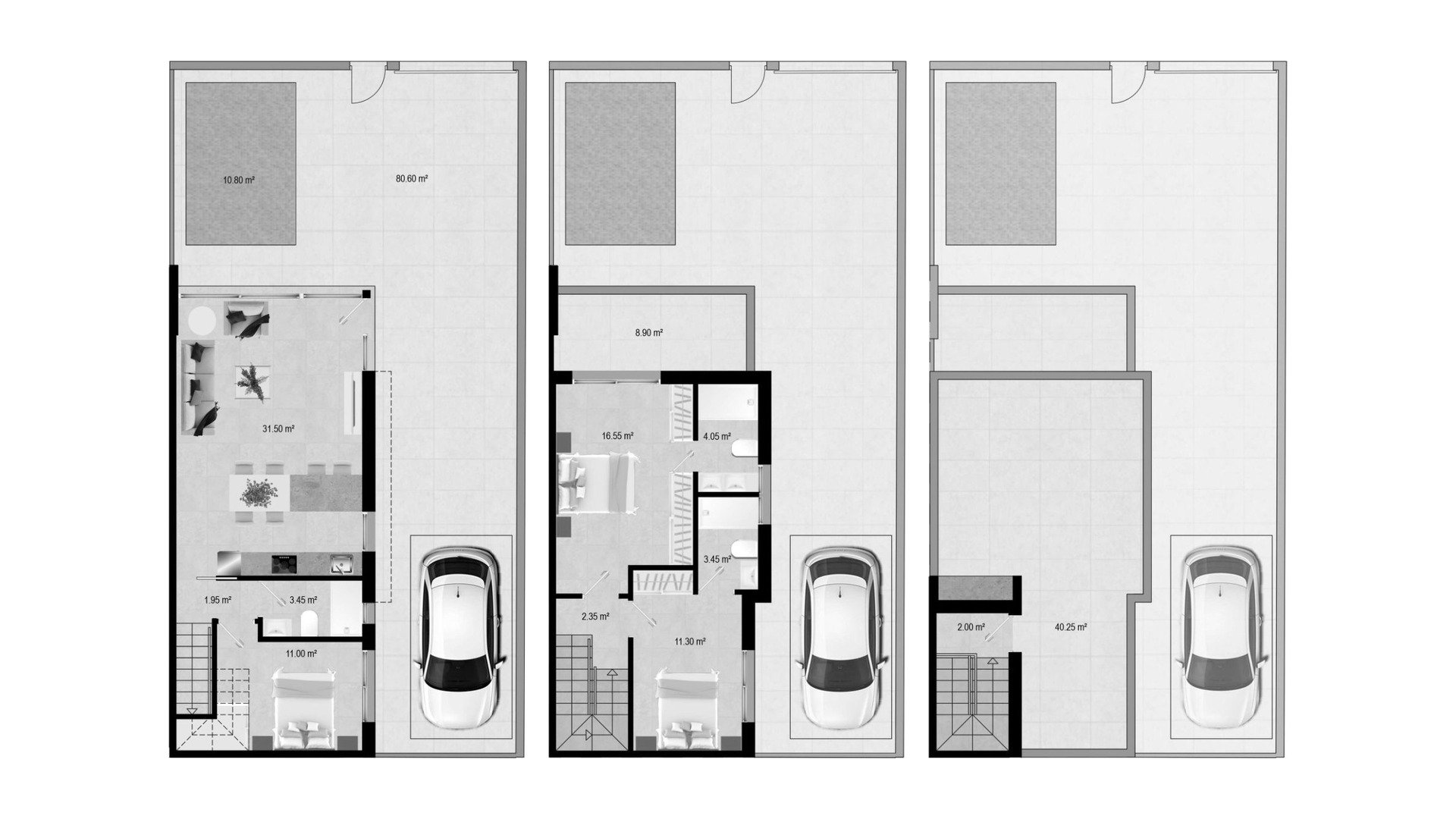 Radhus i RESIDENCIAL CARMEN VI, Santiago de la Ribera, Murcia, Spanien 3 sovrum, 120 kvm. Nr. 178349