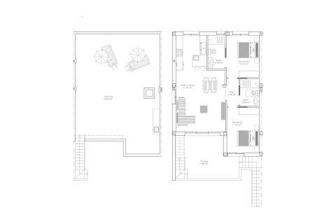 Планировка Бунгало «2BR-1» 2 спальни в ЖК VILLAS DON PEDRO 4