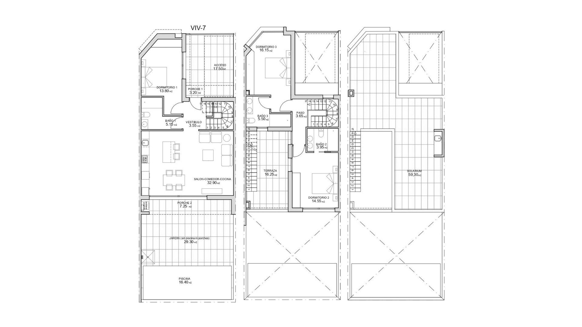Radhus i RESIDENCIAL CARMEN VII, San Javier, Murcia, Spanien 3 sovrum, 135.35 kvm. Nr. 178350