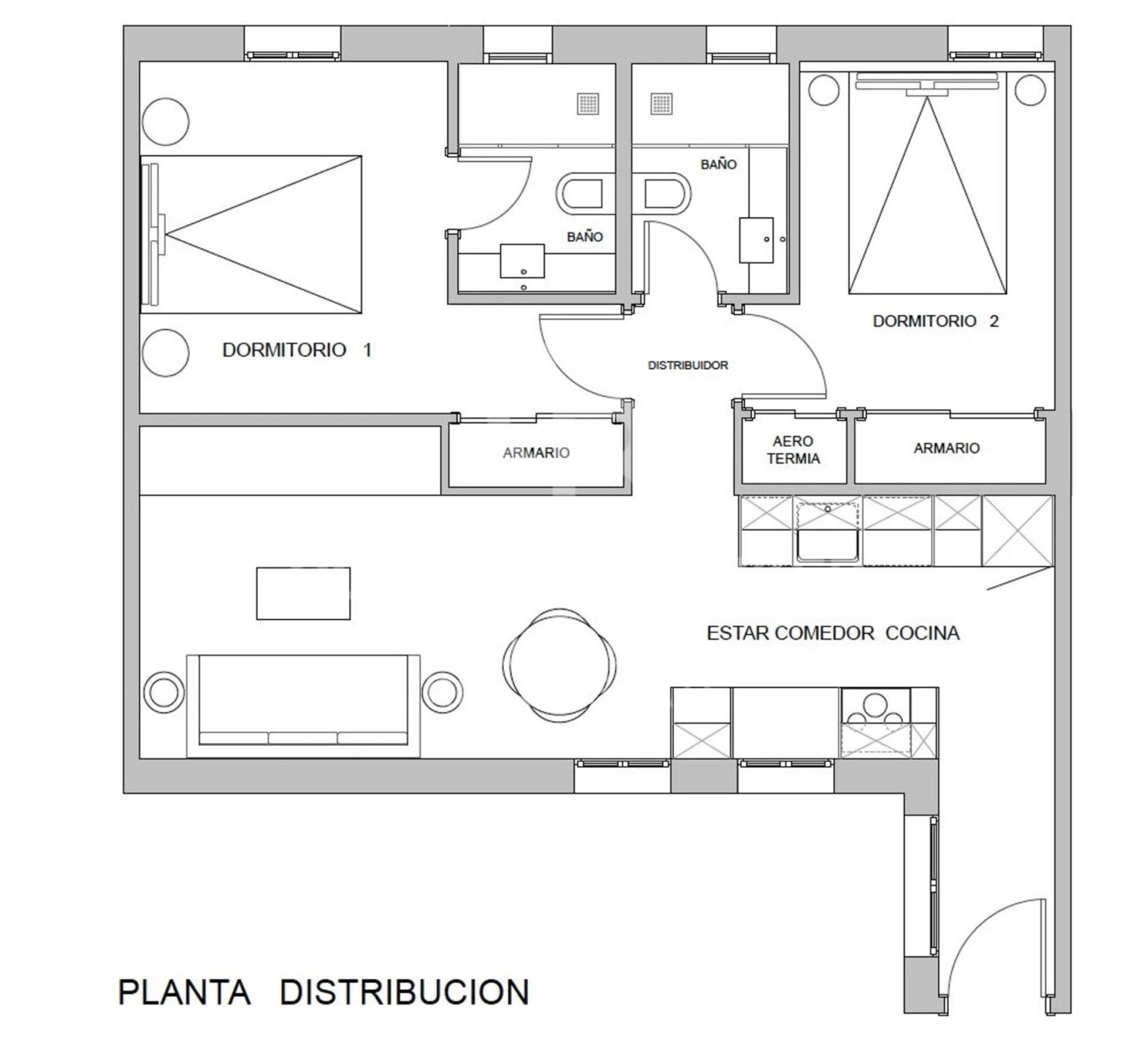 Wohnung in Madrid, Spanien 2 Schlafzimmer, 64 m2 Nr. 178823