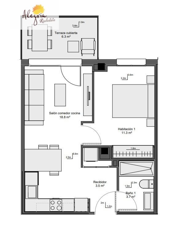 Dzīvoklis Paterna, Valencia, Spānijā 1 istaba, 50.5 m2 Nr. 177489