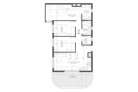 Layout 3 bedrooms, 108.37 sq.m. in NAIA BLUE HORIZON in Guardamar del Segura, Spain No. 166060