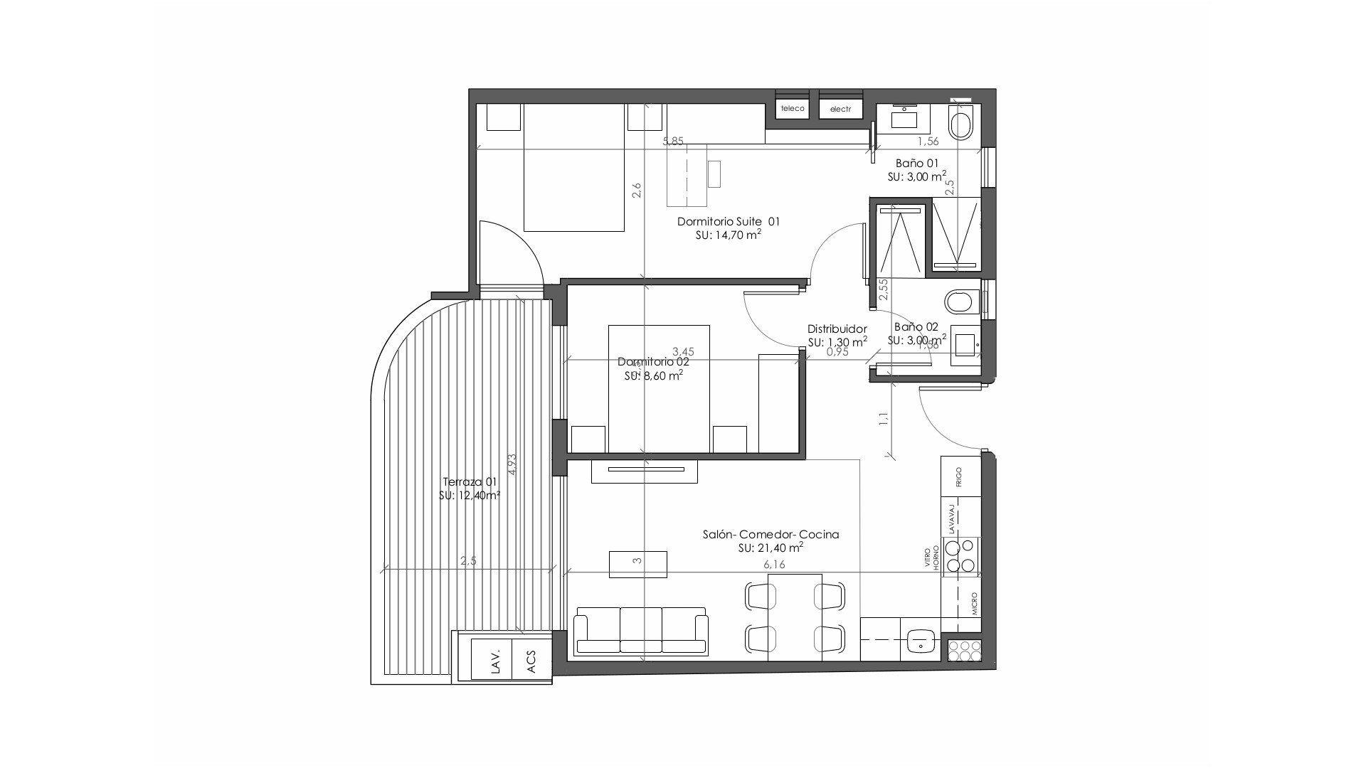 Penthauss NAIA BLUE HORIZON, Guardamar del Segura, Alicante, Spānijā 2 istabas, 88.77 m2 Nr. 166064