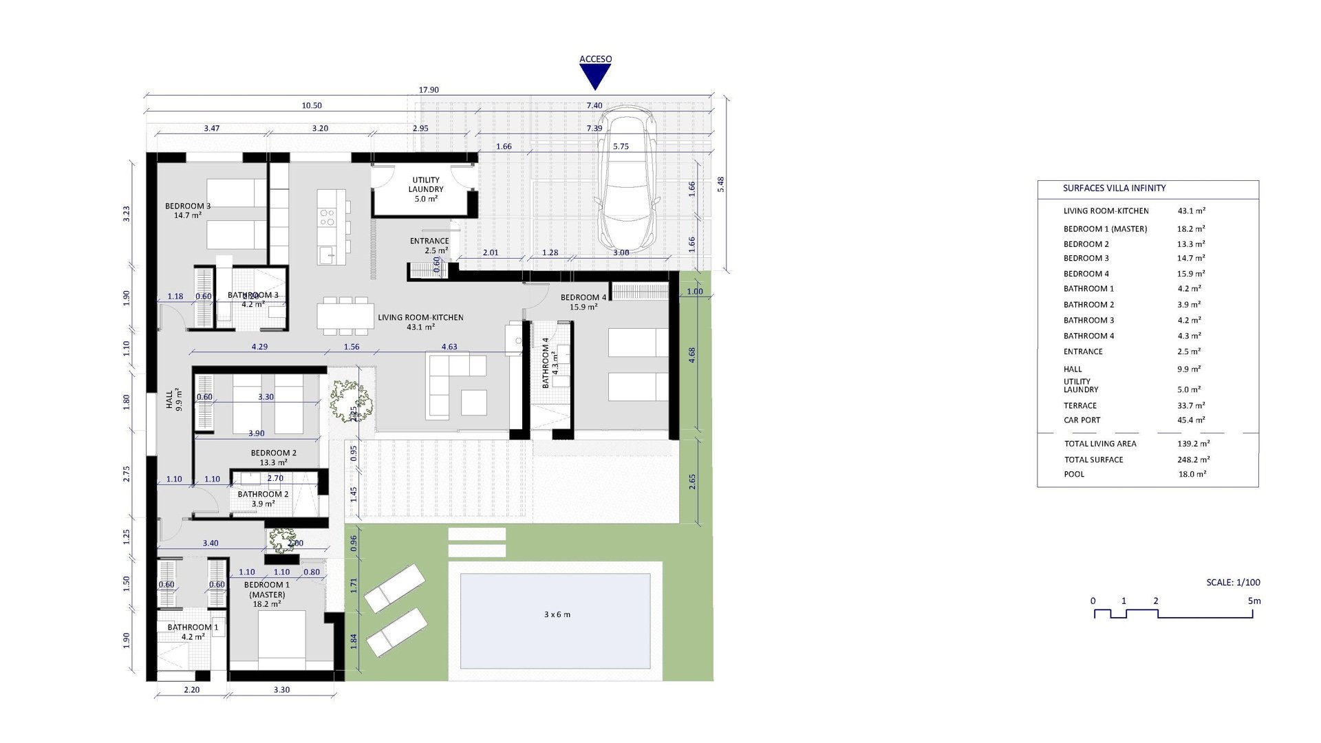 Villa a Murcia, Spagna 4 camere da letto, 139 mq. N° 67725