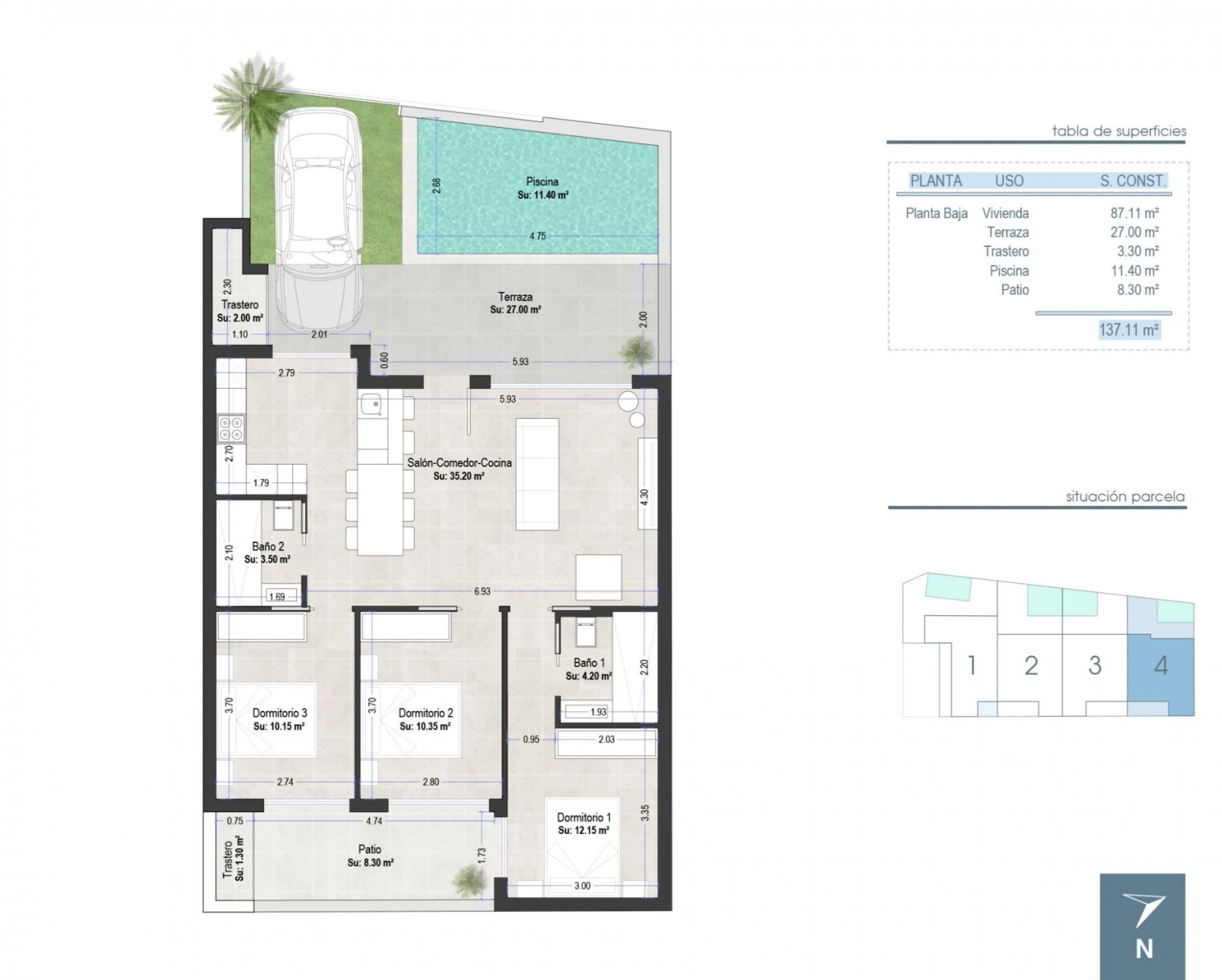 Bungalow in Las Esperanzas, Murcia, Spain 3 bedrooms, 87 sq.m. No. 98620