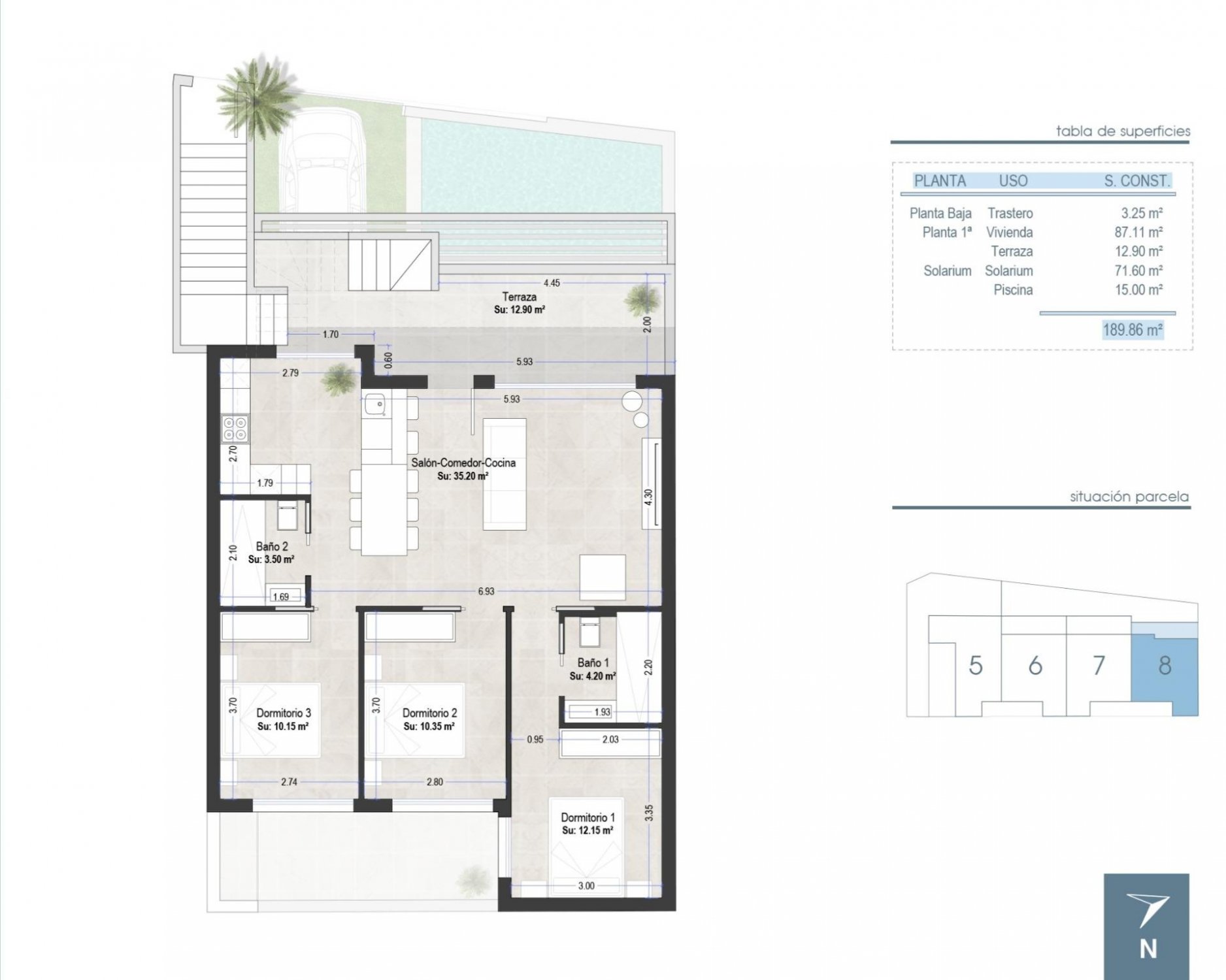 Bungalow in Las Esperanzas, Murcia, Spain 3 bedrooms, 87 sq.m. No. 98619