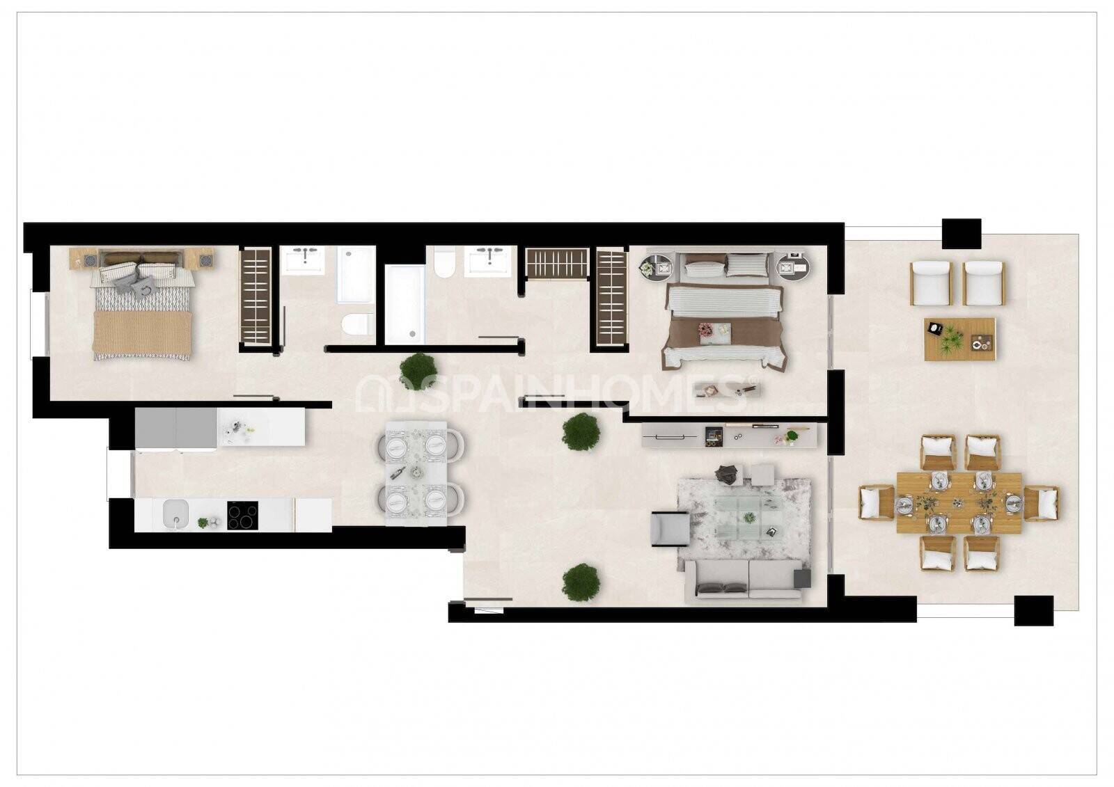 Appartamento a Estepona, Malaga, Spagna 2 camere da letto, 90 mq. N° 91759