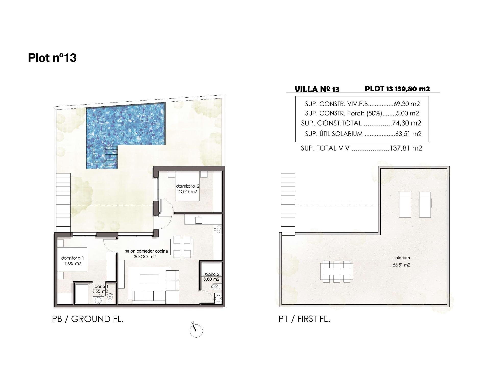 Townhouse in Pilar de la Horadada, Alicante, Spanien 2 Schlafzimmer, 69 m2 Nr. 94810