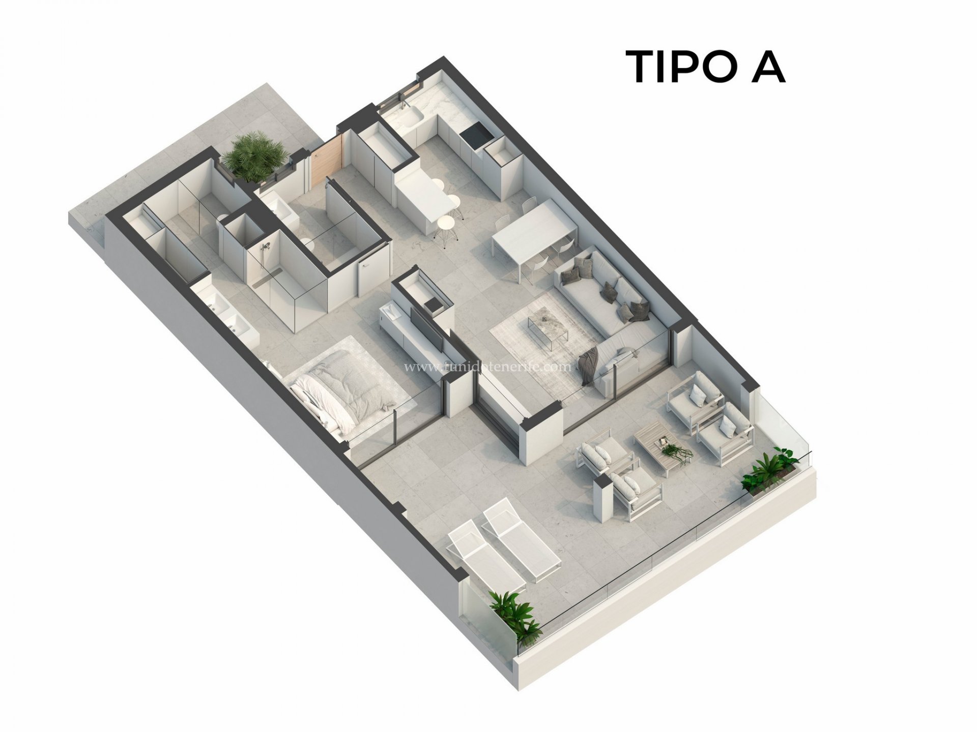 Wohnung in Palm-Mar, Tenerife, Spanien 2 Schlafzimmer, 99 m2 Nr. 82070