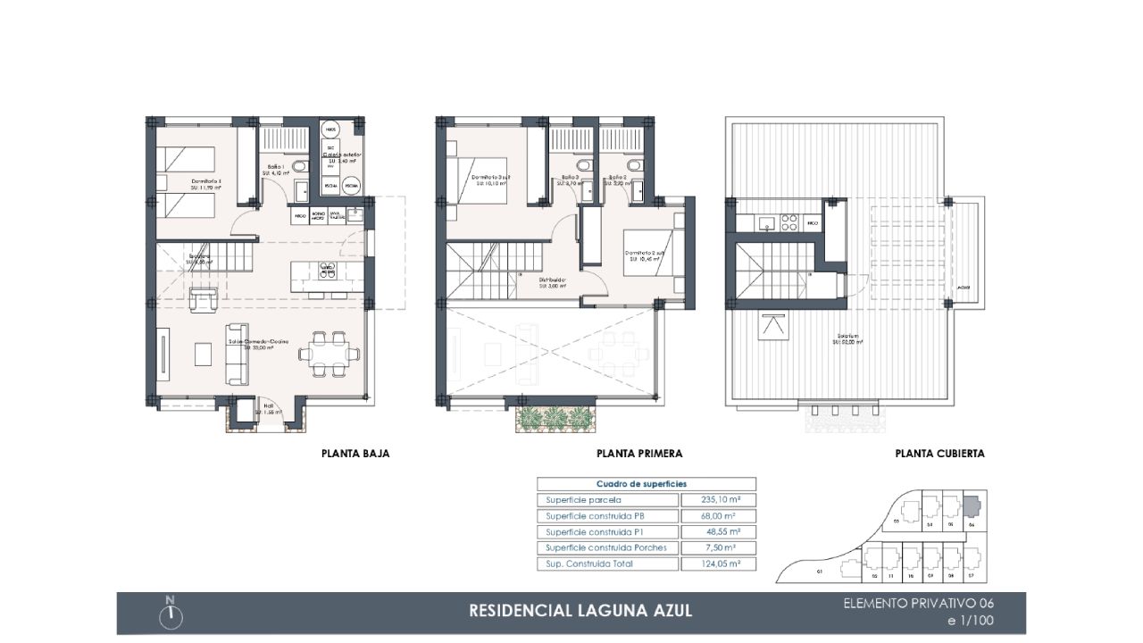 Villa i Laguna Azul, Ciudad Quesada, Alicante, Spanien 3 sovrum, 116 kvm. Nr. 89332