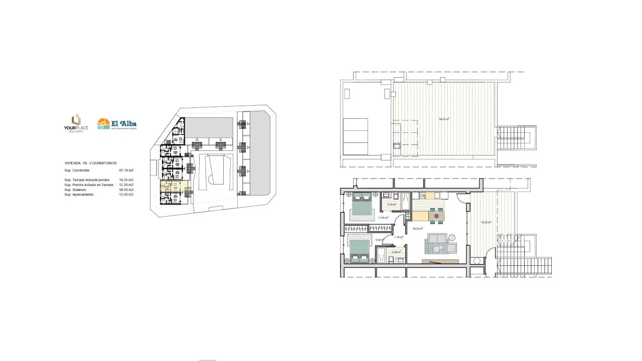 Appartamento in El Alba Rainbow Your Place, Murcia, Spagna 2 camere da letto, 67.1 mq. N° 104348