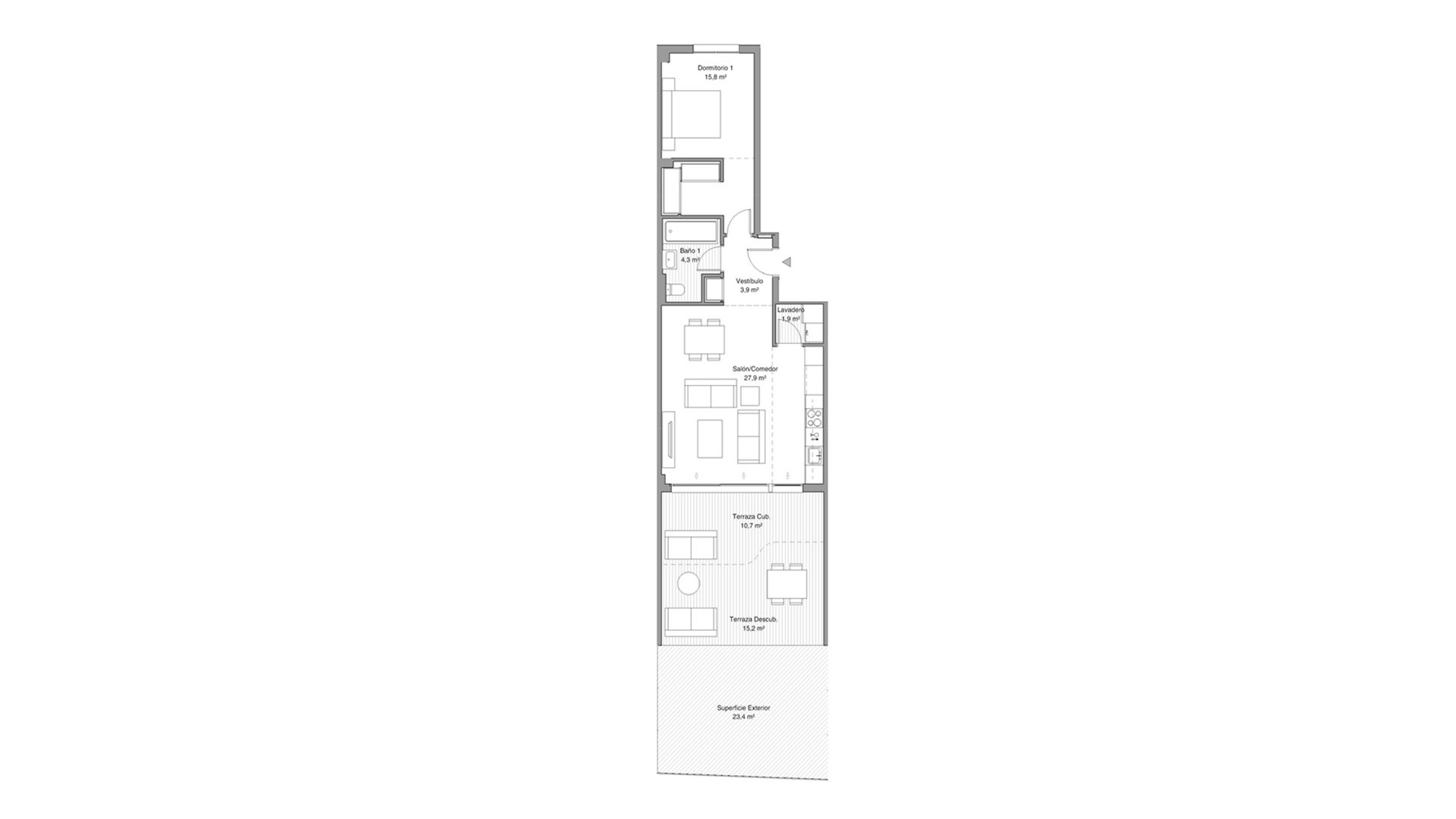 Dzīvoklis Habitat Alborán-Mistral, Torremolinos, Malaga, Spānijā 1 istaba, 62 m2 Nr. 93647