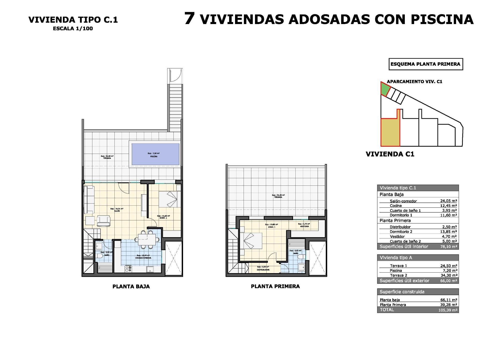 Bungalow a Pilar de la Horadada, Alicante, Spagna 2 camere da letto, 103 mq. N° 112631