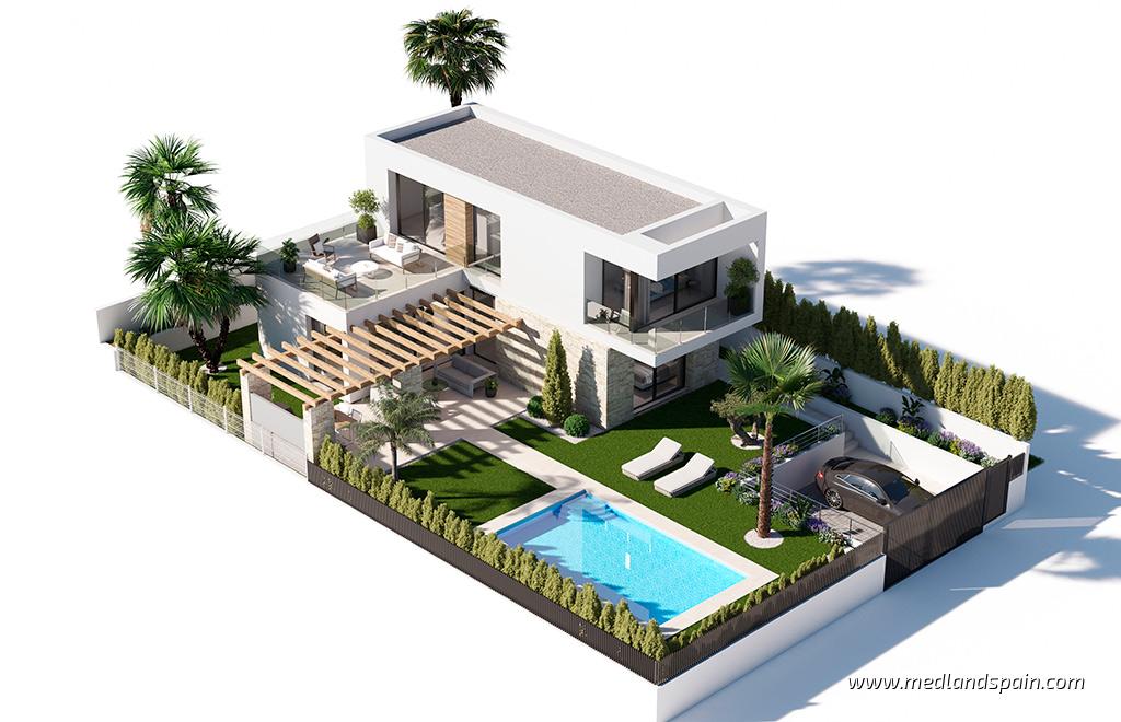 Villa i Finestrat, Alicante, Spanien 3 sovrum, 155 kvm. Nr. 108728