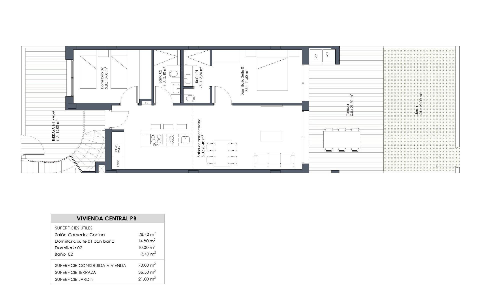 Bungalowi San Miguel de Salinas, Alicante, Espanja 2 makuuhuonetta, 70 m2 No. 111142