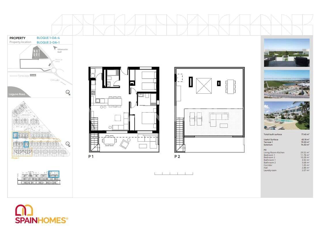Takvåning i Torrevieja, Alicante, Spanien 2 sovrum, 77 kvm. Nr. 82298