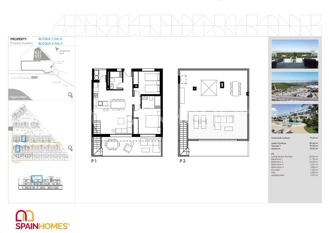 Takvåning i Torrevieja, Alicante, Spanien 2 sovrum, 77 kvm. Nr. 82298