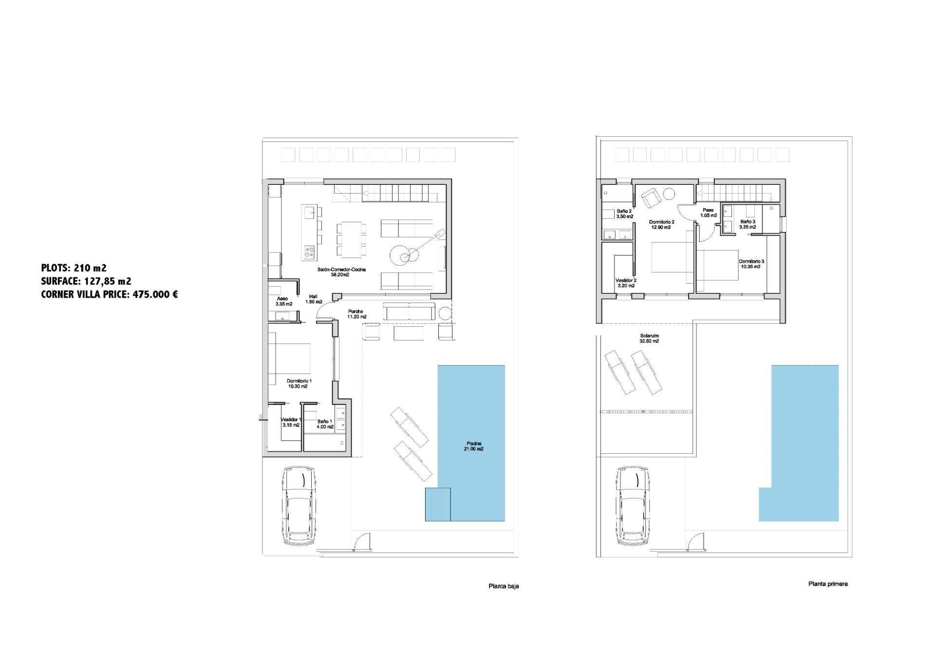 Villa en San Javier, Murcia, España 3 dormitorios, 127 m2 No. 99277