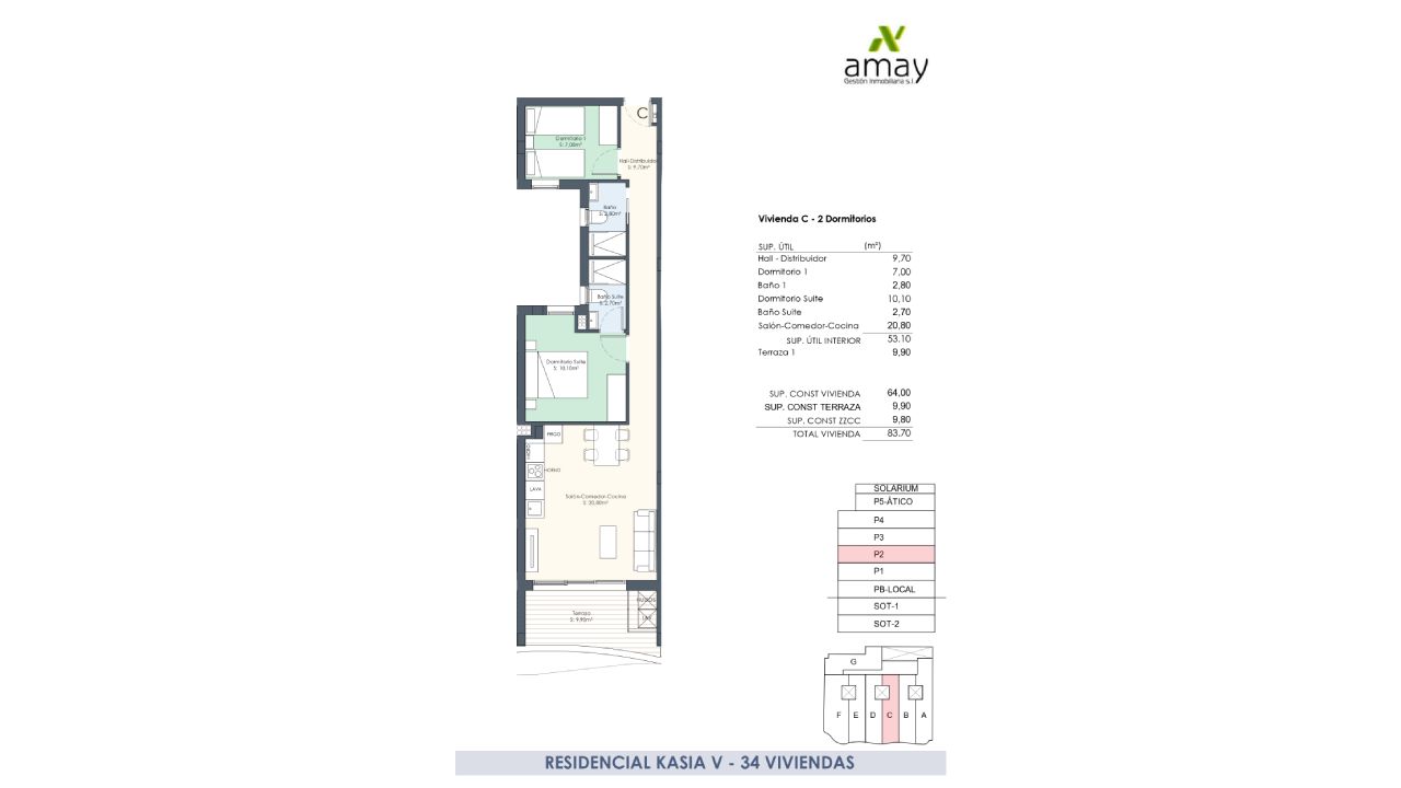Huoneisto Kasia V, Torrevieja, Alicante, Espanja 2 makuuhuonetta, 53.1 m2 No. 91778