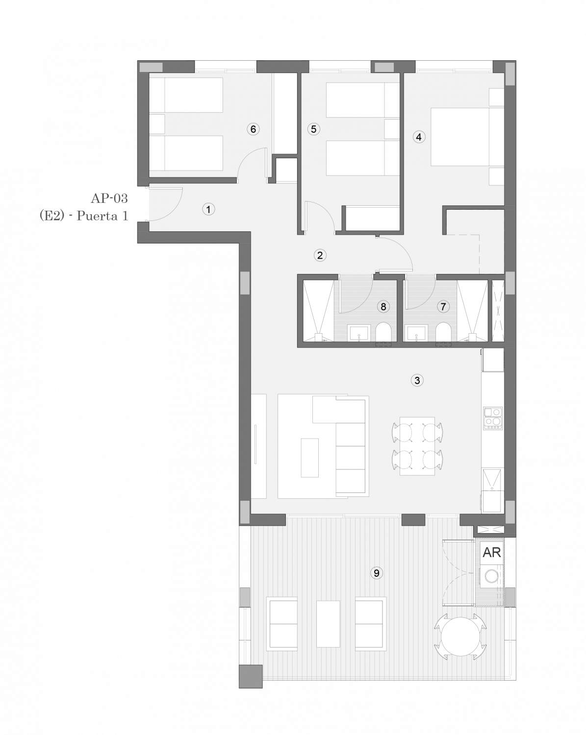 Apartamento en Alicante, España 3 dormitorios, 95 m2 No. 113618