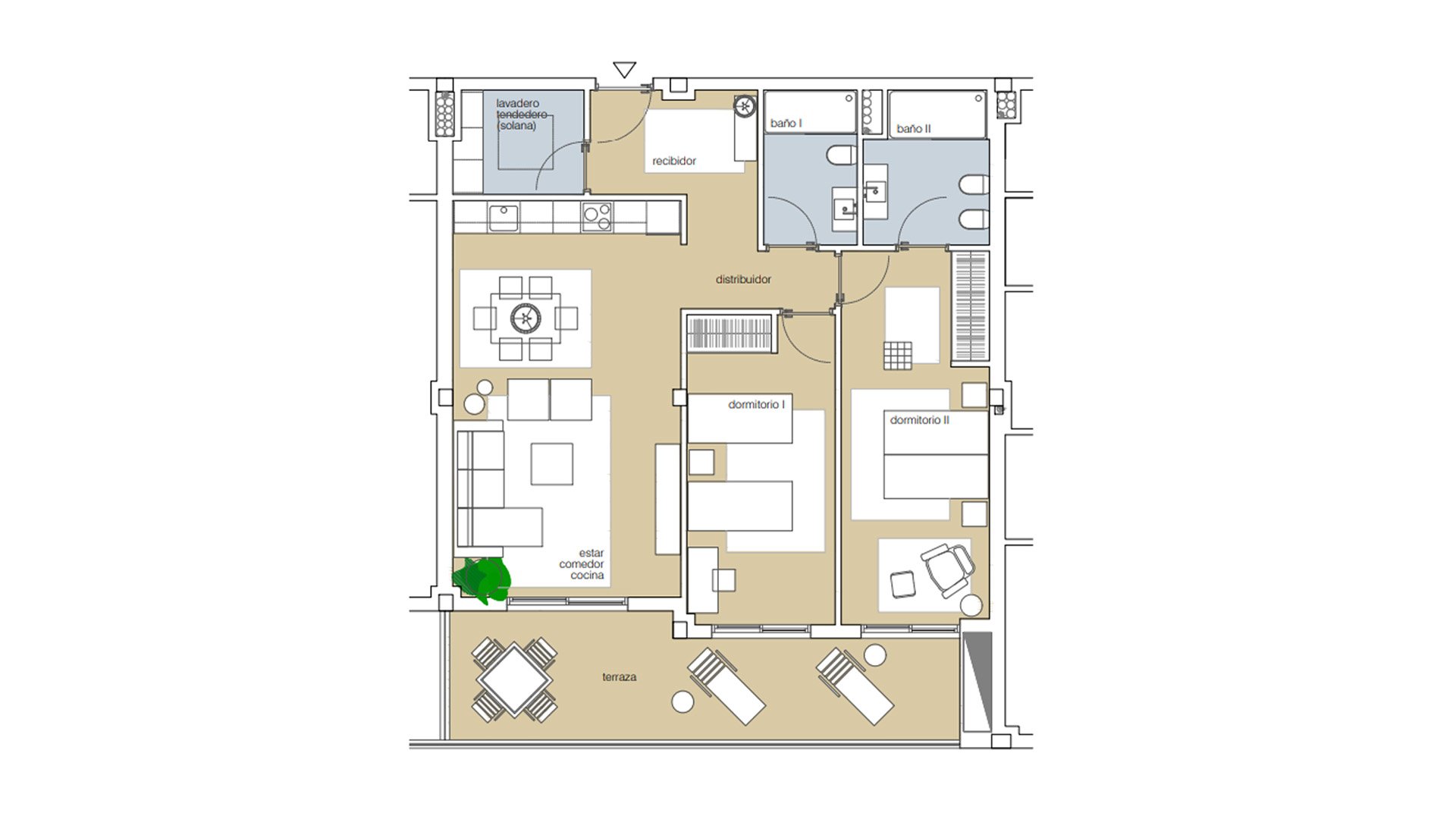 Appartamento in Sotavento Suites, Santa Cruz de Tenerife, Tenerife, Spagna 2 camere da letto, 121.28 mq. N° 89275