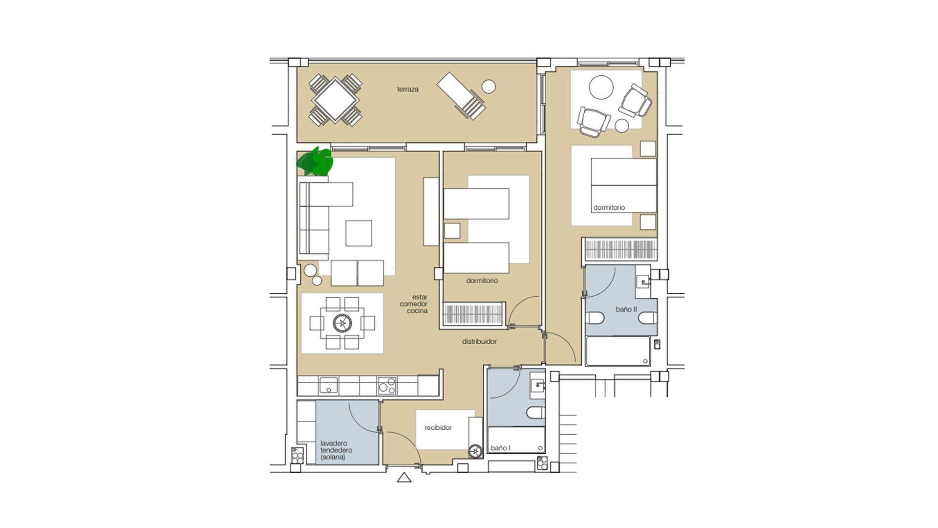 Huoneisto Sotavento Suites, Santa Cruz de Tenerife, Tenerife, Espanja 2 makuuhuonetta, 119.8 m2 No. 89277