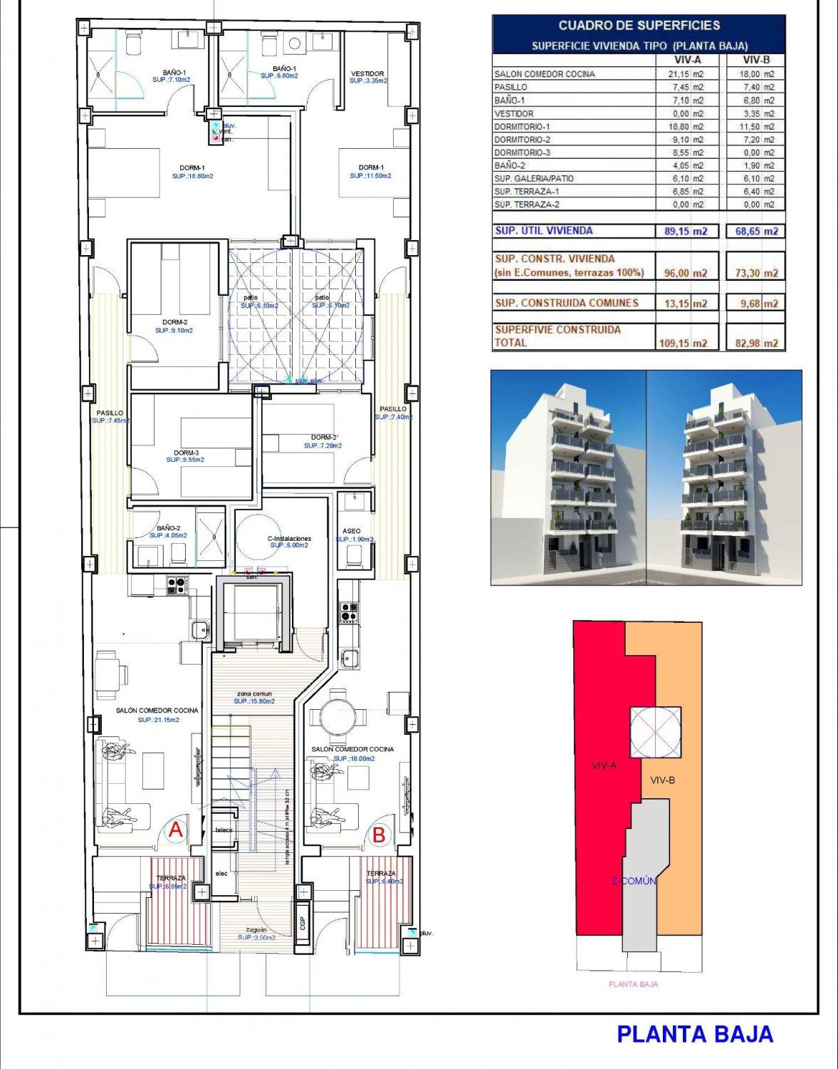Lägenhet i Torrevieja, Alicante, Spanien 3 sovrum, 96 kvm. Nr. 112746