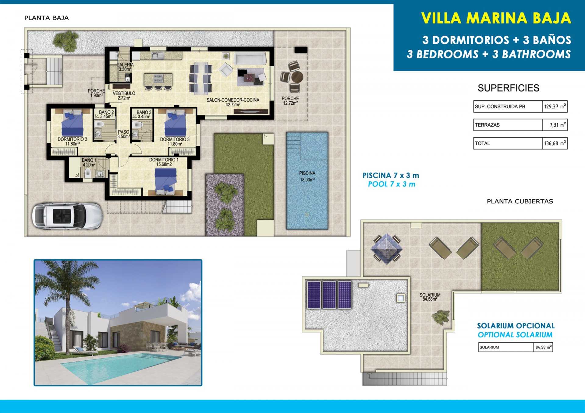 House in Alicante, Spain 3 bedrooms, 130 sq.m. No. 113599