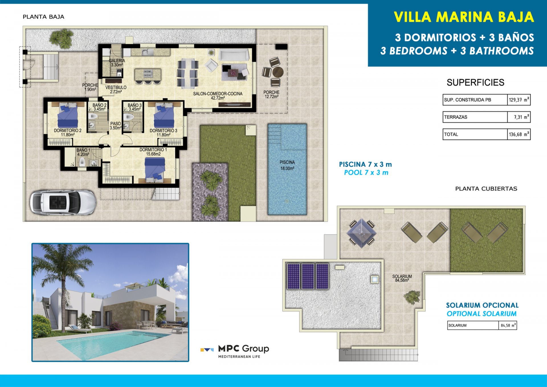 House in Alicante, Spain 3 bedrooms, 130 sq.m. No. 113599
