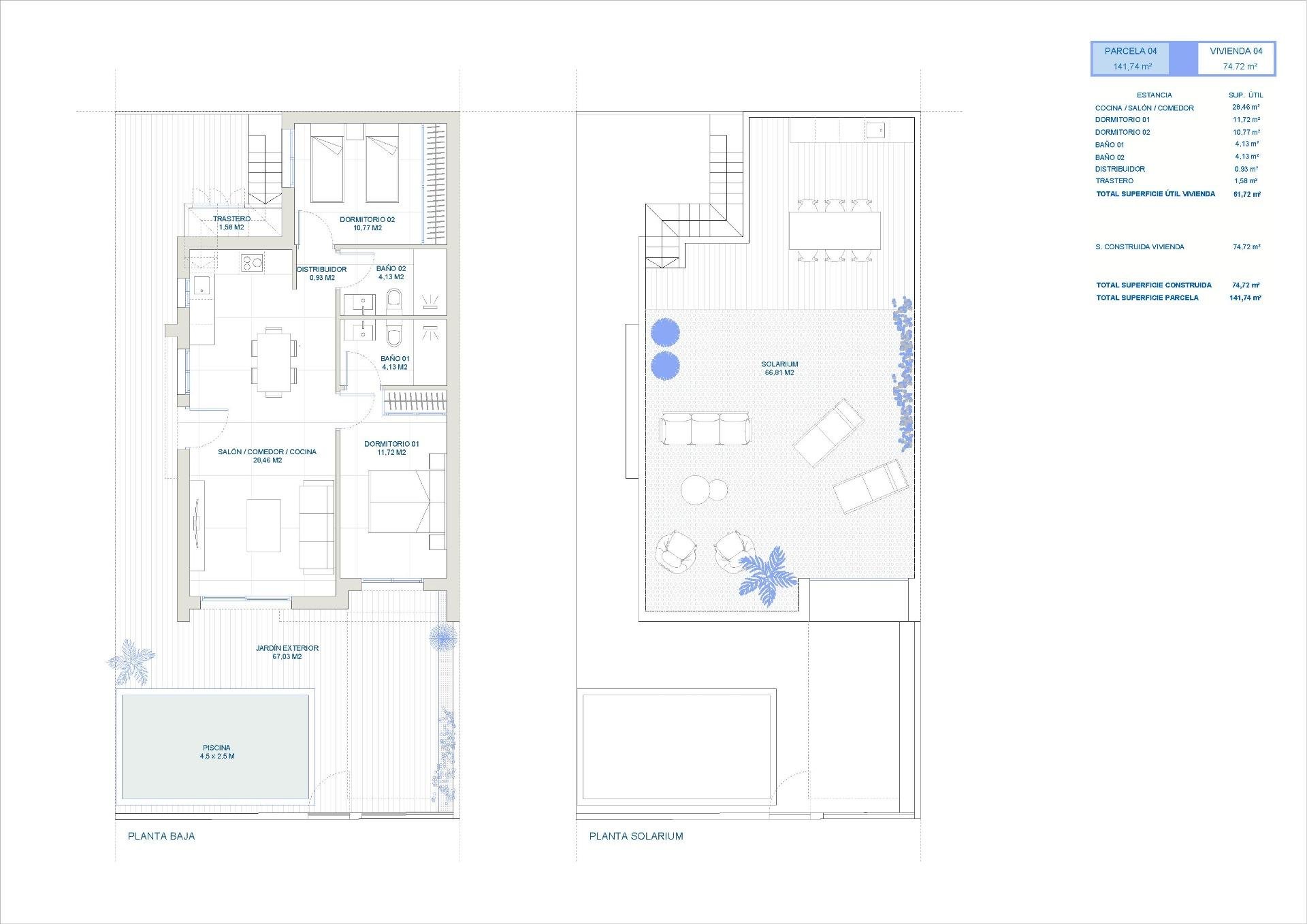Villa in Roldan, Murcia, Spain 2 bedrooms, 74 sq.m. No. 95326