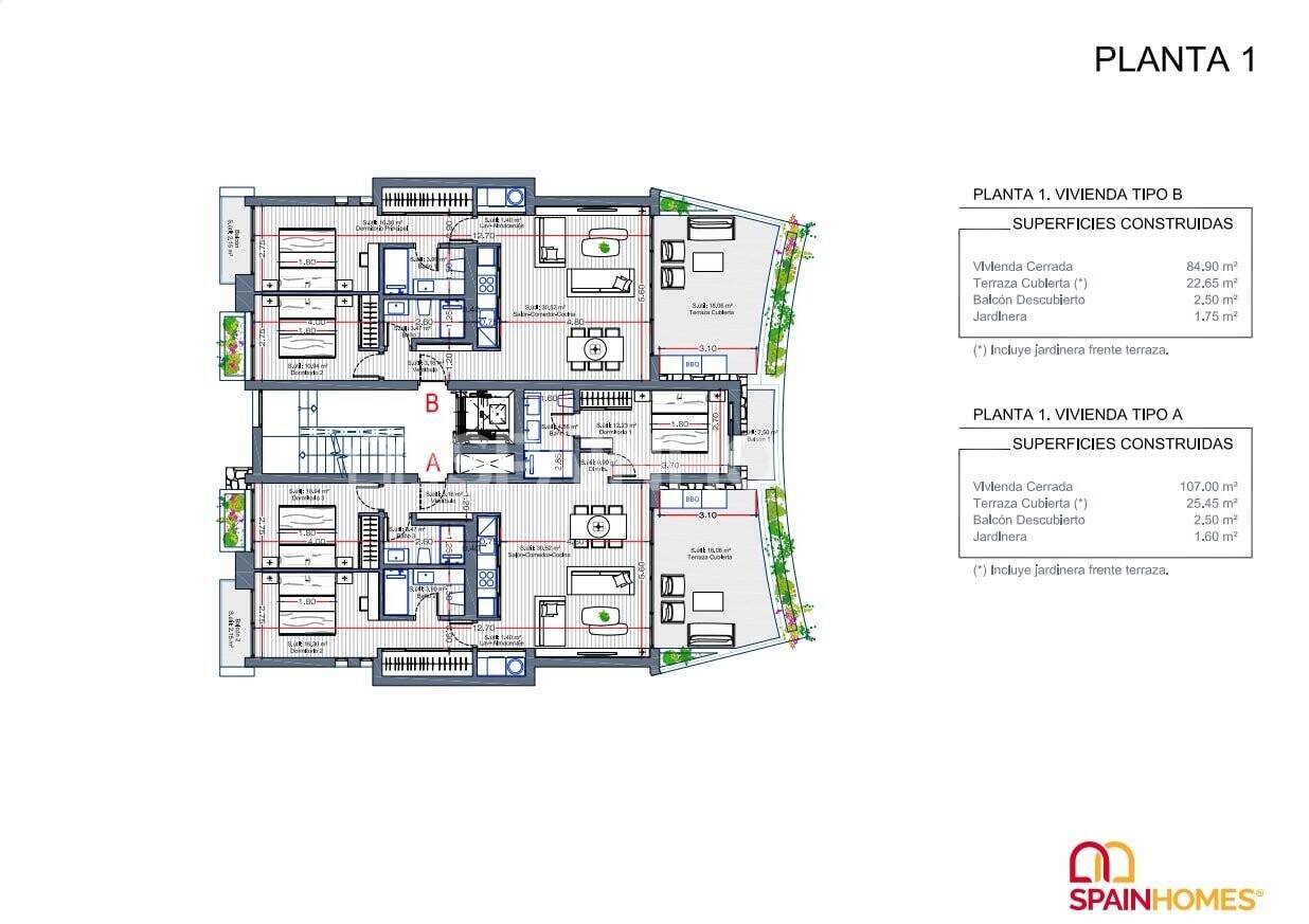 Huoneisto Cartagena, Murcia, Espanja 3 makuuhuonetta, 119 m2 No. 57916