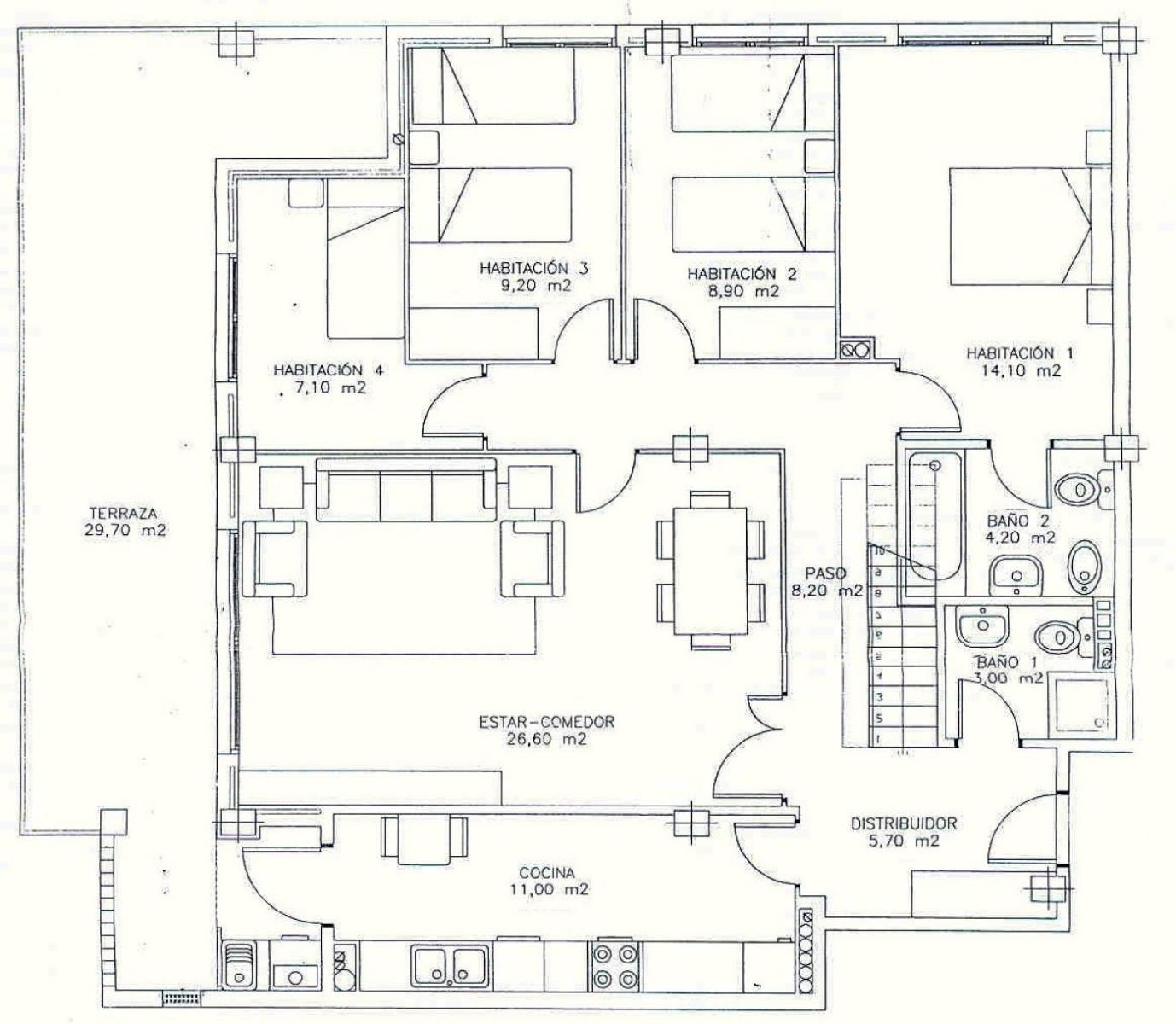 Apartamento en Salou, Tarragona, España 4 dormitorios, 141 m2 No. 21943