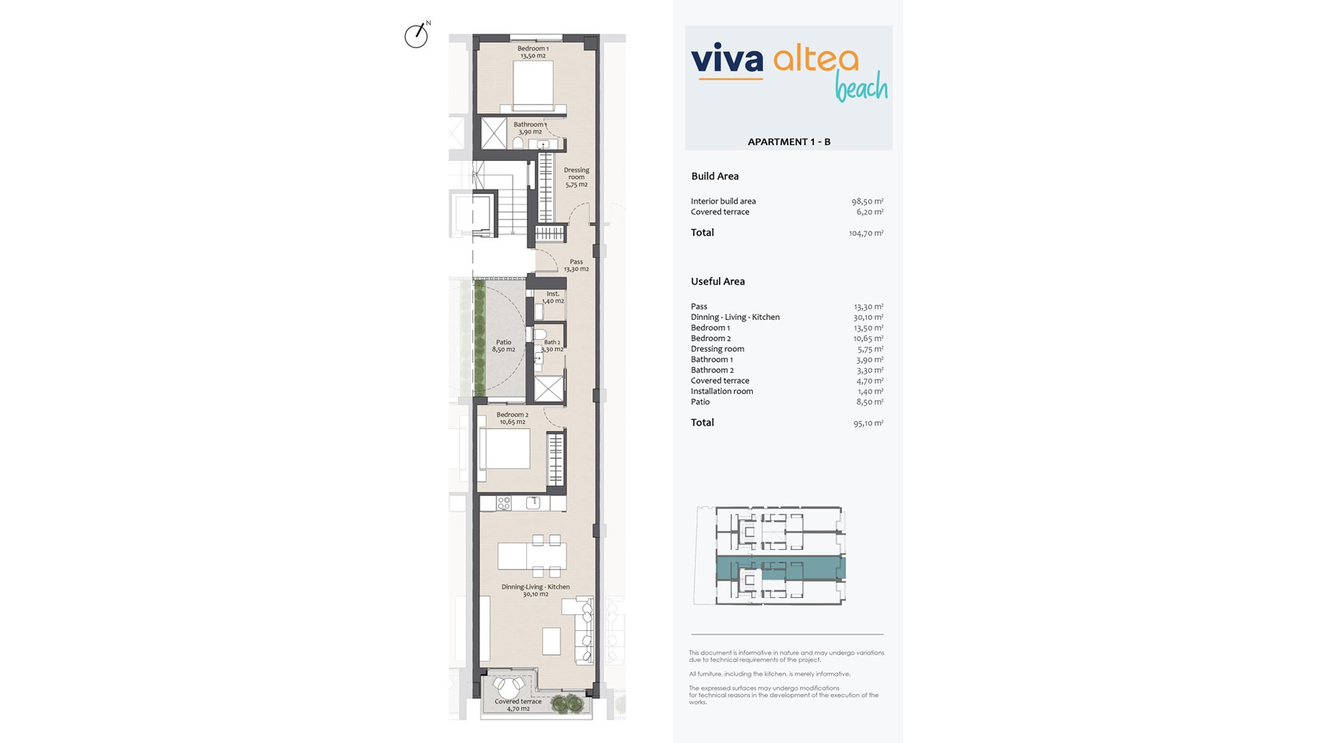 Wohnung in Viva Altea Beach, Altea, Alicante, Spanien 2 Schlafzimmer, 104.7 m2 Nr. 94404