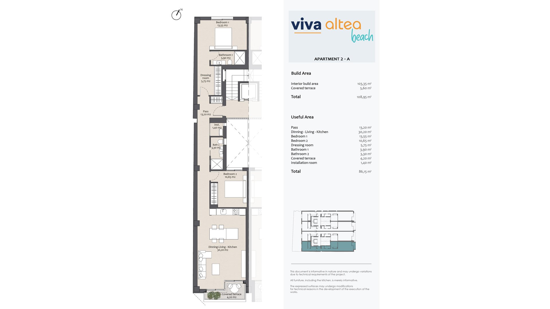 Apartament w Viva Altea Beach, Altea, Alicante, Hiszpania 2 sypialnie, 108.95 mkw. nr 94405
