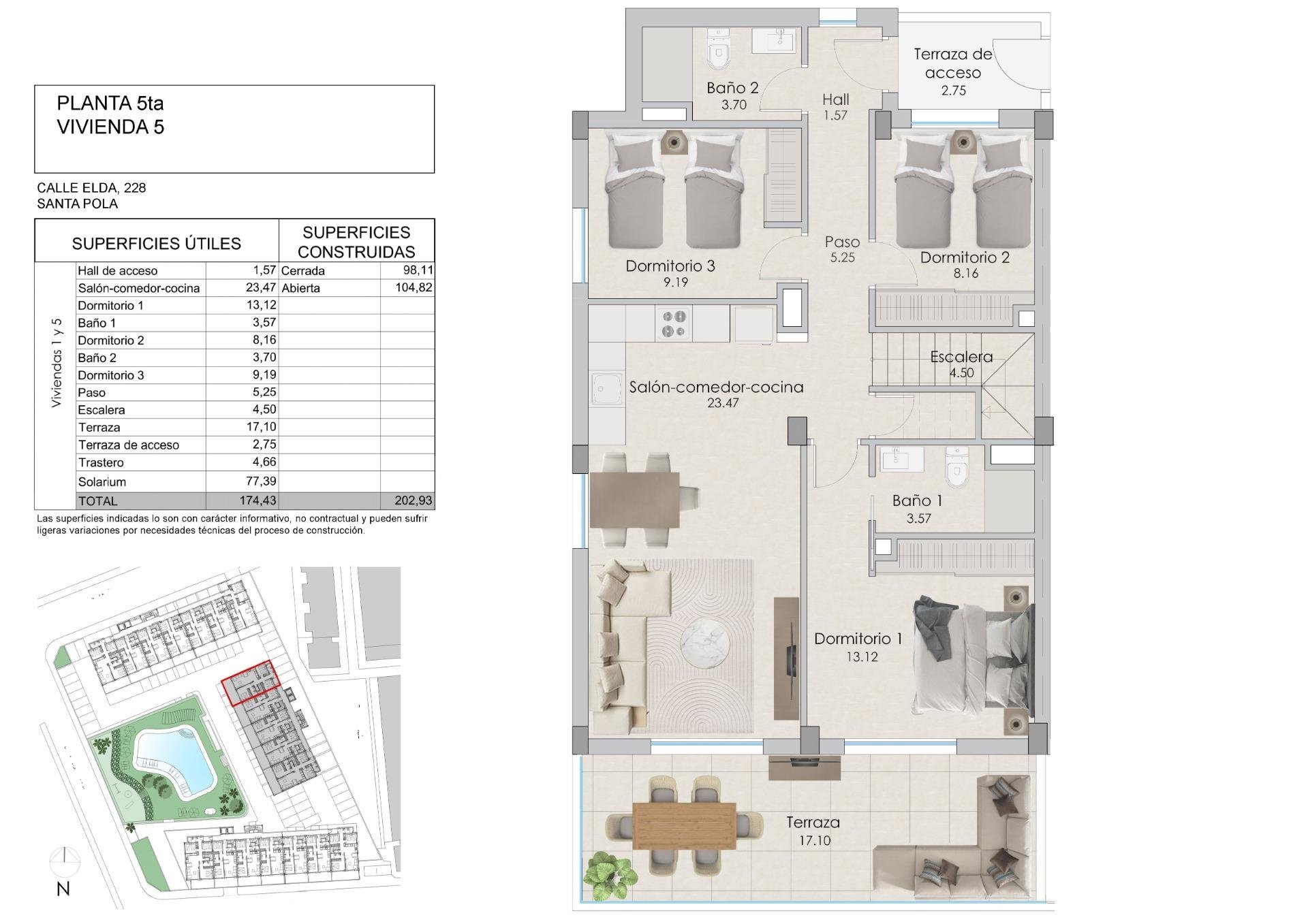 Penthauss Santa Pola, Alicante, Spānijā 3 istabas, 202 m2 Nr. 103438